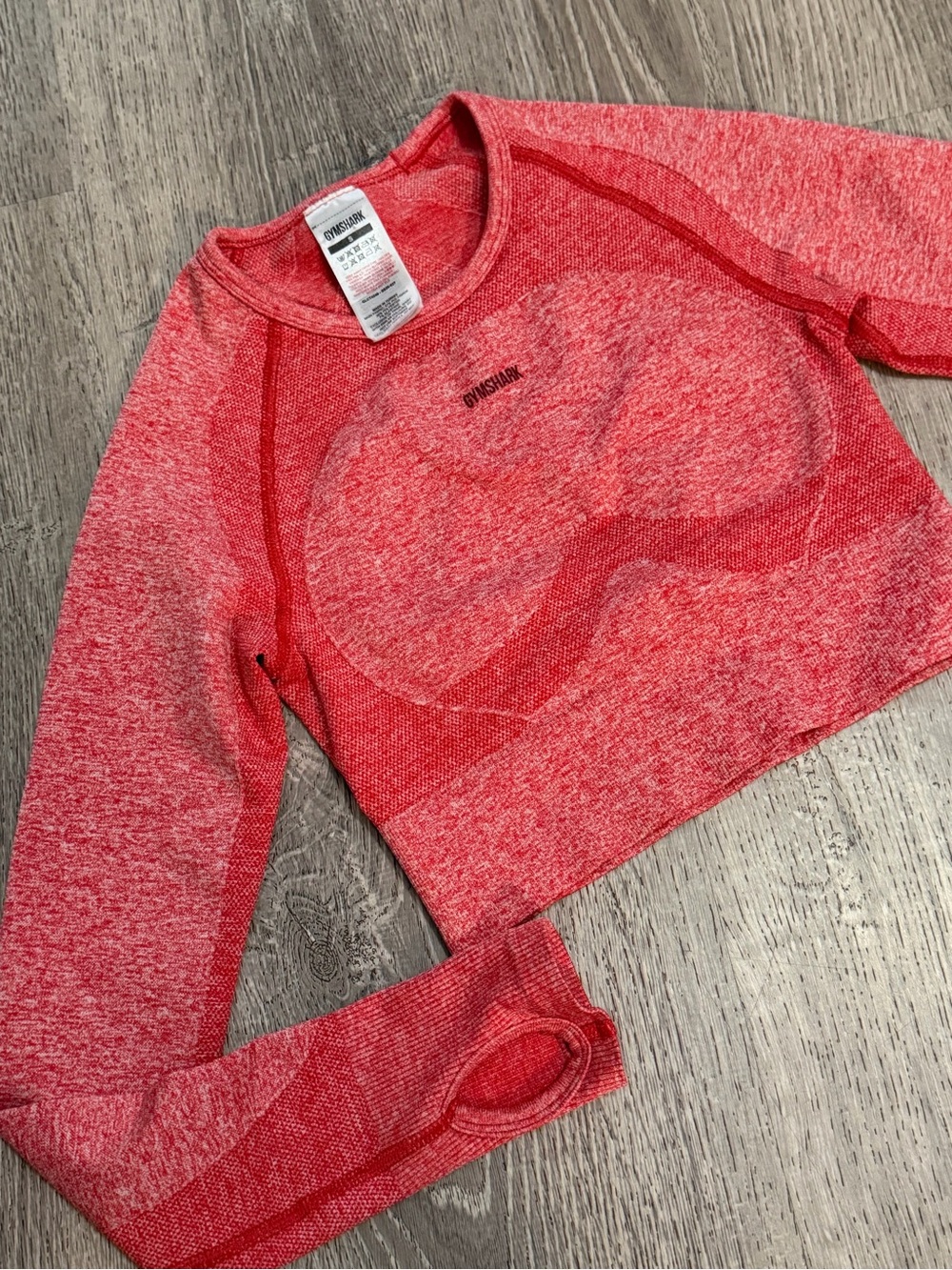 Gymshark Red Heather Seamless Crop Long Sleeve Top